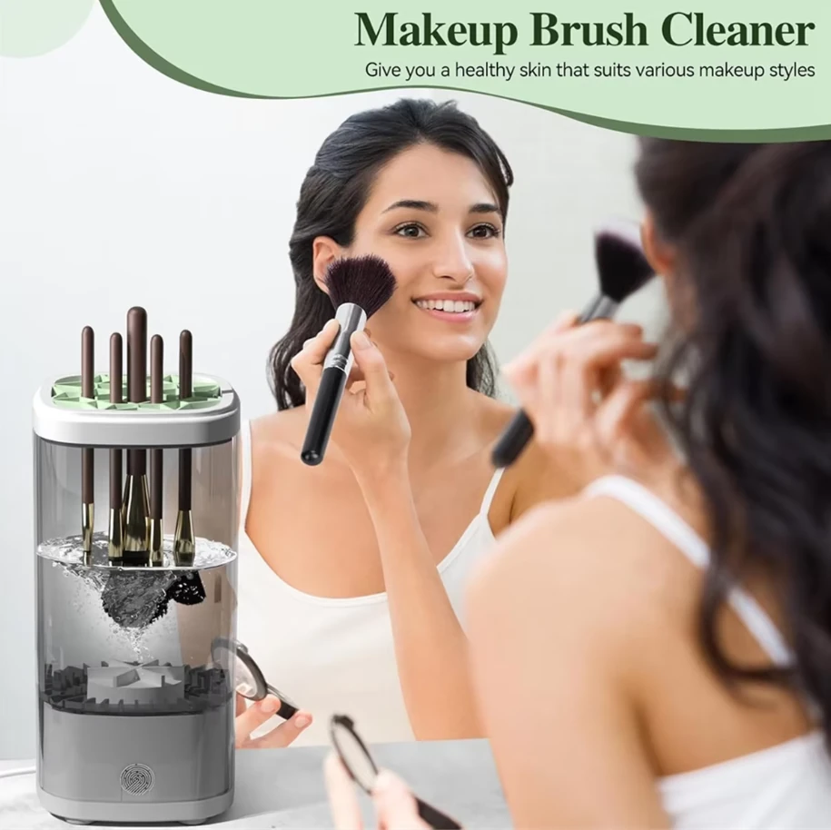 (image for) Automatic Electric Makeup Brush Cleaner Machine Automatic Makeup Brush Washer & Holder Quick Efficient for Deep Cleaning